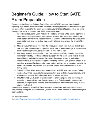 Beginner's Guide: How to Start GATE Exam Preparation