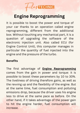 Professional Engine Reprogramming Services for Improved Performance