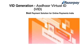 VID Generation - Aadhaar Virtual ID (VID