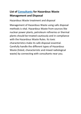 HAZARDOUS WASTE