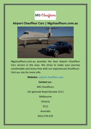 Airport Chauffeur Cars  Mgchauffeurs.com