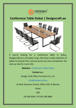 Conference Table Dubai  Designcraft.ae