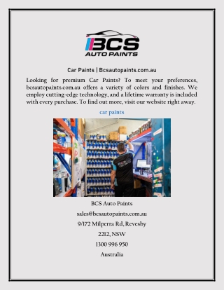 Car Paints  Bcsautopaints.com.au