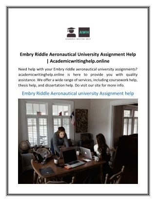 Embry Riddle Aeronautical University Assignment Help | Academicwritinghelp.onlin