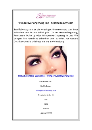 wimpernverlängerung linz Starlifebeauty.com