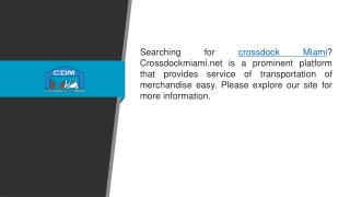 Crossdock Miami Crossdockmiami.net