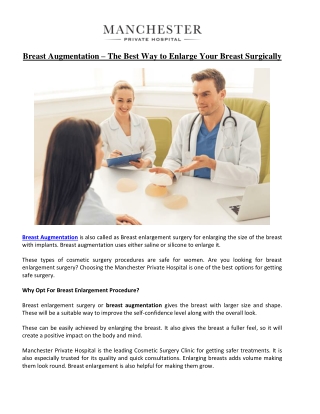 Breast Augmentation – The Best Way To Enlarge Your Breast Surgically