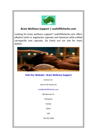 Brain Wellness Support  Leafoflifeherbs.com