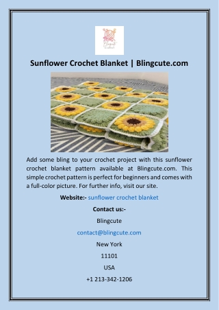 Sunflower Crochet Blanket  Blingcute