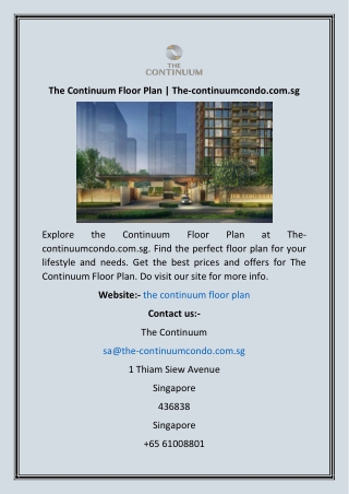 The Continuum Floor Plan  The-continuumcondo.com.sg