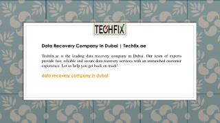 Data Recovery Company In Dubai  Techfix.ae