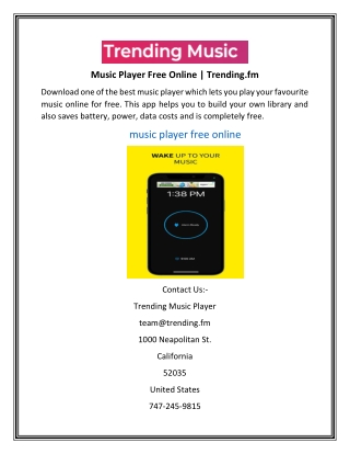 Music Player Free Online | Trending.fm