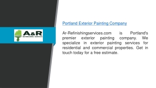 Portland Exterior Painting Company  Ar-refinishingservices.com