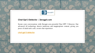 Chat Gpt 3 Detector  Zerogpt.com