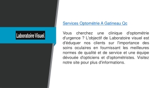 Services Optométrie A Gatineau Qc Laboratoirevisuel.ca