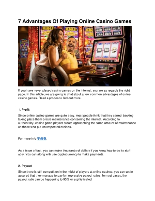 7 Advantages Of Playing Online Casino Games