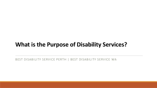 What is the Purpose of Disability Services