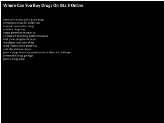 Where Can You Buy Drugs On Gta 5 Online