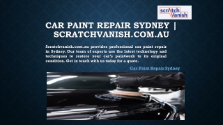 Car Paint Repair Sydney | Scratchvanish.com.au