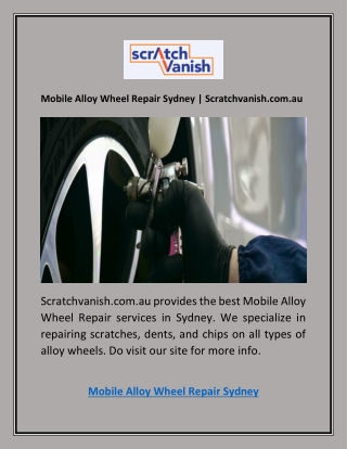 Mobile Alloy Wheel Repair Sydney | Scratchvanish.com.au