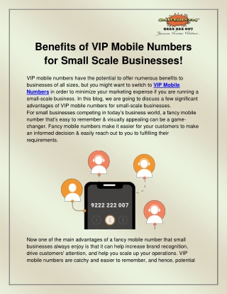 VIP Mobile Numbers