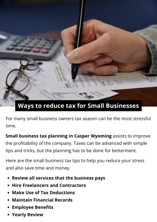 Ways to reduce tax for Small Businesses