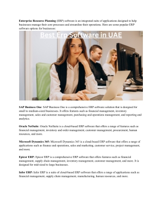 Best Erp Software in UAE