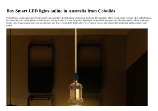 Buy Smart LED lights online in Australia from Cobuilds