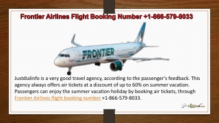 Frontier Airlines Flight Booking Number  1-866-579-8033