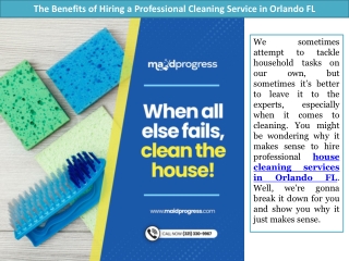 The Benefits of Hiring a Professional Cleaning Service in Orlando FL