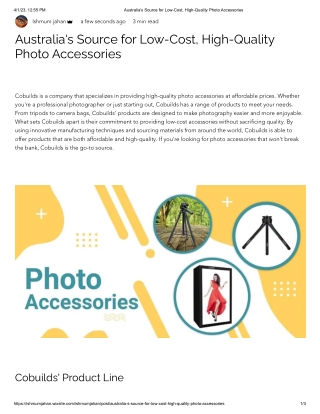 Australia's Source for Low-Cost, High-Quality Photo Accessories