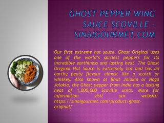 Ghost Pepper Wing Sauce Scoville - sinaigourmet.com