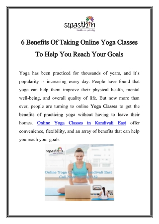 Online Yoga Classes in Kandivali East Call-9892507152