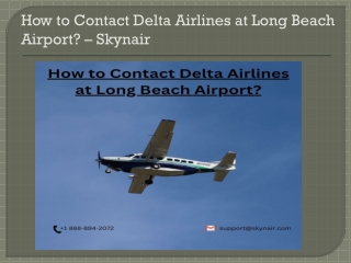 How to Contact Delta Airlines at Long Beach Airport?