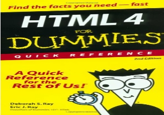 [READ PDF] HTML 4 For Dummies: Quick Reference free