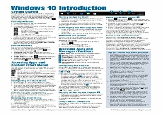 [READ PDF] Windows 10 Introduction Quick Reference Guide (Cheat Sheet of Instruc