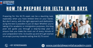 How to prepare for IELTS in 10 days