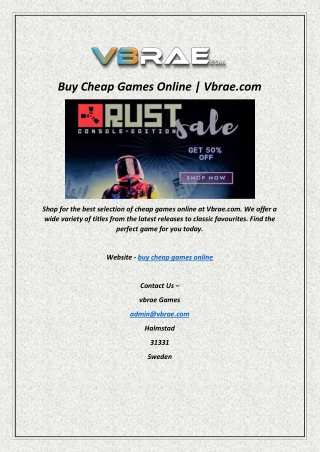 Buy Cheap Games Online | Vbrae.com