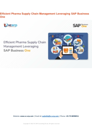 Efficient Pharma Supply Chain Management Leveraging SAP Business One