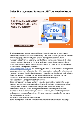 Sales Management Software_ All You Need to Know