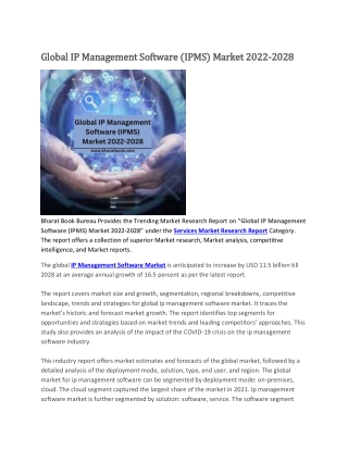 Global IP Management Software (IPMS) Market 2022-2028