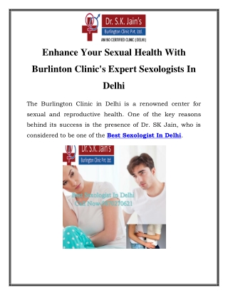 Best Sexologist In Delhi Call-9870270621