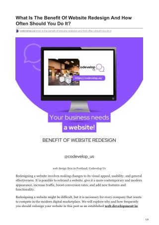 What Is The Benefit Of Website Redesign And How Often Should You Do It