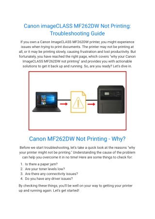 How To Install Canon imageCLASS MF262dw - Quick Solution