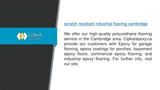 Scratch Resistant Industrial Flooring Cambridge Cipkarepoxy.ca