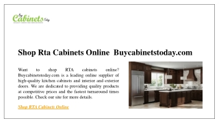 Shop Rta Cabinets Online  Buycabinetstoday.com