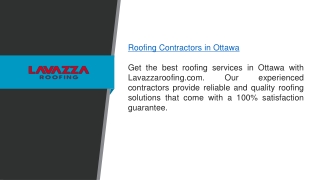 Roofing Contractors In Ottawa Lavazzaroofing.com