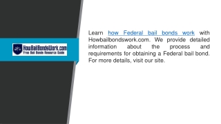 How Federal Bail Bonds Work  Howbailbondswork.com