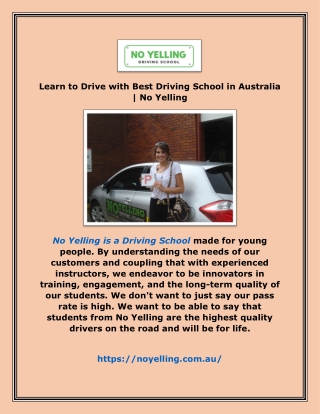 Learn to Drive with Best Driving School in Australia | No Yelling