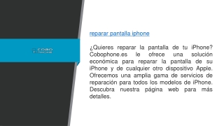 Reparar Pantalla Iphone Cobophone.es